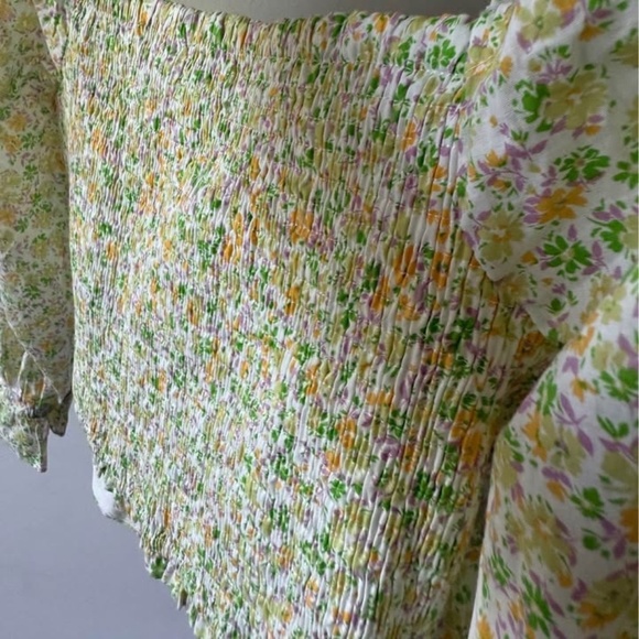 Lost+Wander Cotton square neck Crop Top Floral Print -Size M - Picture 5 of 8